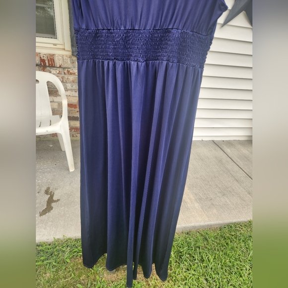 ANRABESS Womens Maxi Dress BLUE Summer Beach Dress Short Sleeve Dressy LARGE - Picture 5 of 11